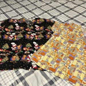 2 holiday scrub tops size medium